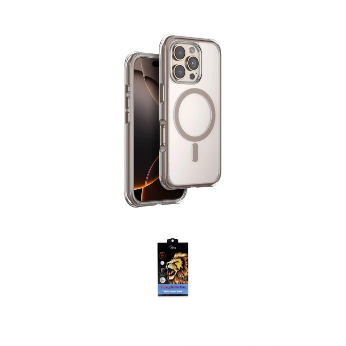 MARSİLYAN™- iPhone 16 Pro Kılıf Zirve Klasik Prime - Siyah Buffer Hayalet Cam Ekran Koruyucu