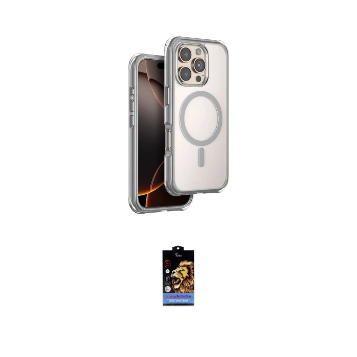MARSİLYAN™- iPhone 16 Pro Kılıf Zirve Klasik Prime - Siyah Buffer Hayalet Cam Ekran Koruyucu