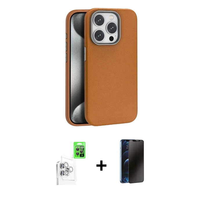 MARSİLYAN™- iPhone 16 Pro Kılıf Zirve Modern Prime - Siyah 3D Antistatik Hayalet Cam Ekran Koruyucu + Raze Metal Kamera Lens - BZ