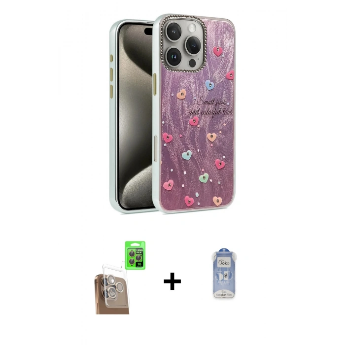 MARSİLYAN™- iPhone 16 Pro Kılıf Zirve Modern Prime - Siyah Joko Magic 5D Cam + Raze Metal Kamera Lens - CLTM