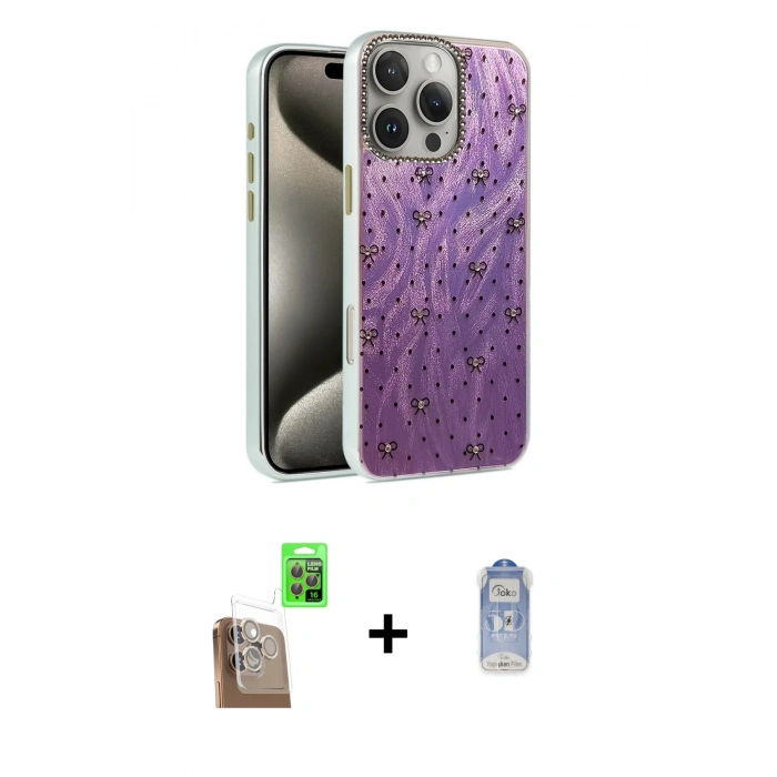MARSİLYAN™- iPhone 16 Pro Kılıf Zirve Modern Prime - Siyah Joko Magic 5D Cam + Raze Metal Kamera Lens - CLTM