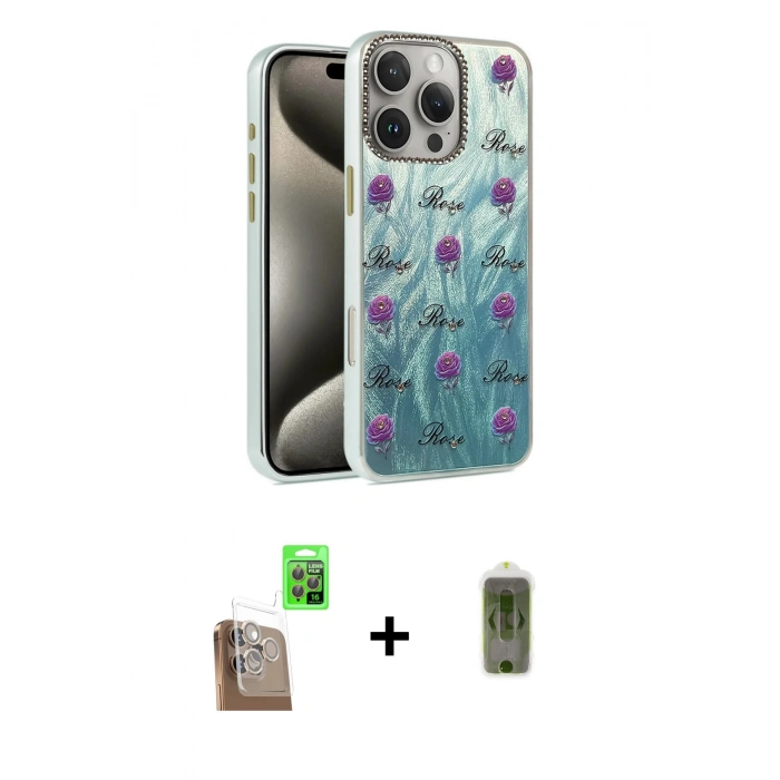 MARSİLYAN™- iPhone 16 Pro Kılıf Zirve Modern Prime - Siyah Joko Magic 5D Hayalet Cam + Raze Metal Kamera Lens - CLTM