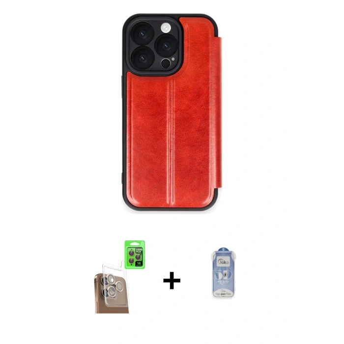 MARSİLYAN™- iPhone 16 Pro Kılıf Zirve Yansıma Serisi - Siyah Joko Magic 5D Cam + Raze Metal Kamera Lens - CLTM