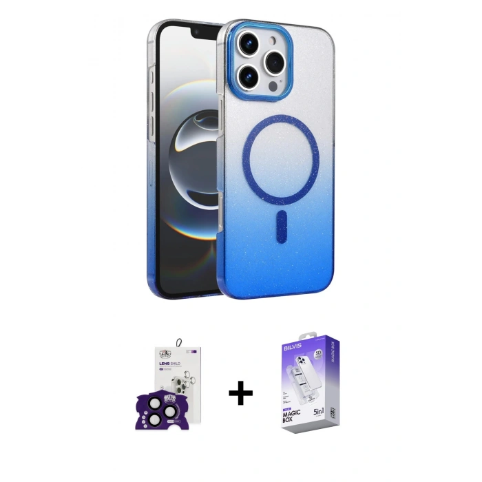 MARSİLYAN™- iPhone 16 Pro Max Kılıf Ahenk Doku Özel Seri - Siyah Bilvis 5in1 3D Magic Cam Ekran Koruyucu + Bilvis Titan Kamera Lens - SH