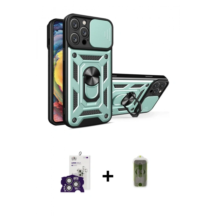 MARSİLYAN™- iPhone 16 Pro Max Kılıf Ahenk Klasik - Siyah Joko Magic 5D Hayalet Cam + Bilvis Titan Kamera Lens - GS