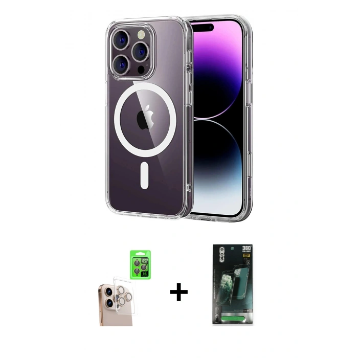 MARSİLYAN™- iPhone 16 Pro Max Kılıf Ahenk Minimal Serisi - Siyah 360 Mat Full Body Arka Koruyucu + Raze Metal Kamera Lens - NLGY