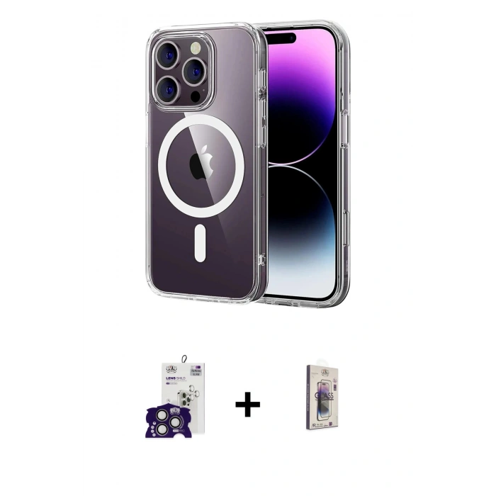 MARSİLYAN™- iPhone 16 Pro Max Kılıf Ahenk Minimal Serisi - Siyah Bilvis 3D Cam Ekran Koruyucu + Bilvis Titan Kamera Lens - TMGI