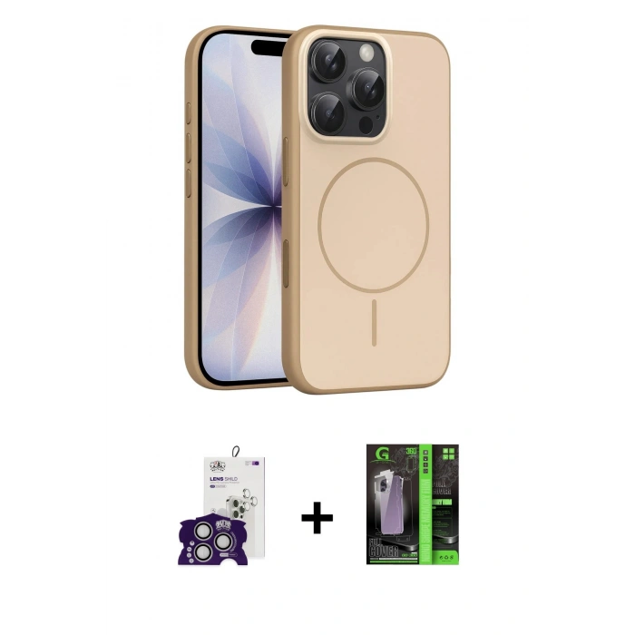 MARSİLYAN™- iPhone 16 Pro Max Kılıf Atlas Asil Prime - Şeffaf 360 Full Body Arka Koruyucu + Bilvis Titan Kamera Lens - GS