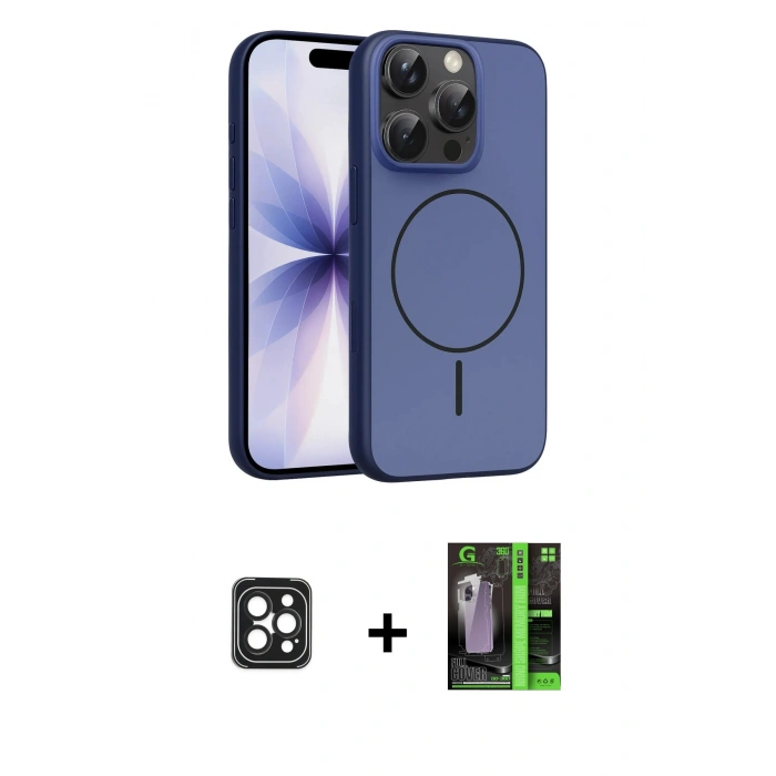 MARSİLYAN™- iPhone 16 Pro Max Kılıf Atlas Asil Prime - Şeffaf 360 Full Body Arka Koruyucu + Siyah PVD Metal Kamera Lens