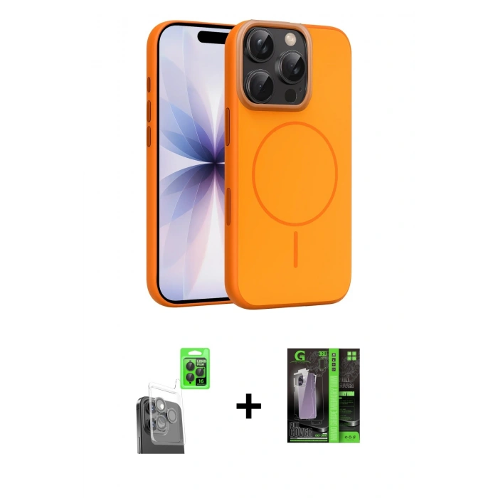 MARSİLYAN™- iPhone 16 Pro Max Kılıf Atlas Asil Prime - Şeffaf 360 Full Body Arka Koruyucu + Raze Metal Kamera Lens - SH