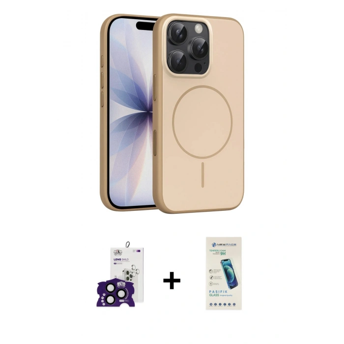 MARSİLYAN™- iPhone 16 Pro Max Kılıf Atlas Asil Prime - Şeffaf Pasifik Cam Ekran Koruyucu + Bilvis Titan Kamera Lens - SH