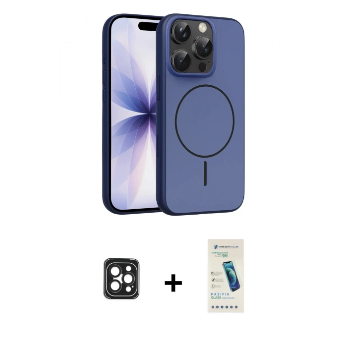 MARSİLYAN™- iPhone 16 Pro Max Kılıf Atlas Asil Prime - Şeffaf Pasifik Cam Ekran Koruyucu + PVD Metal Kamera Lens - SH