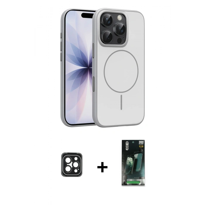 MARSİLYAN™- iPhone 16 Pro Max Kılıf Atlas Asil Prime - Siyah 360 Mat Full Body Arka Koruyucu + PVD Metal Kamera Lens - SH