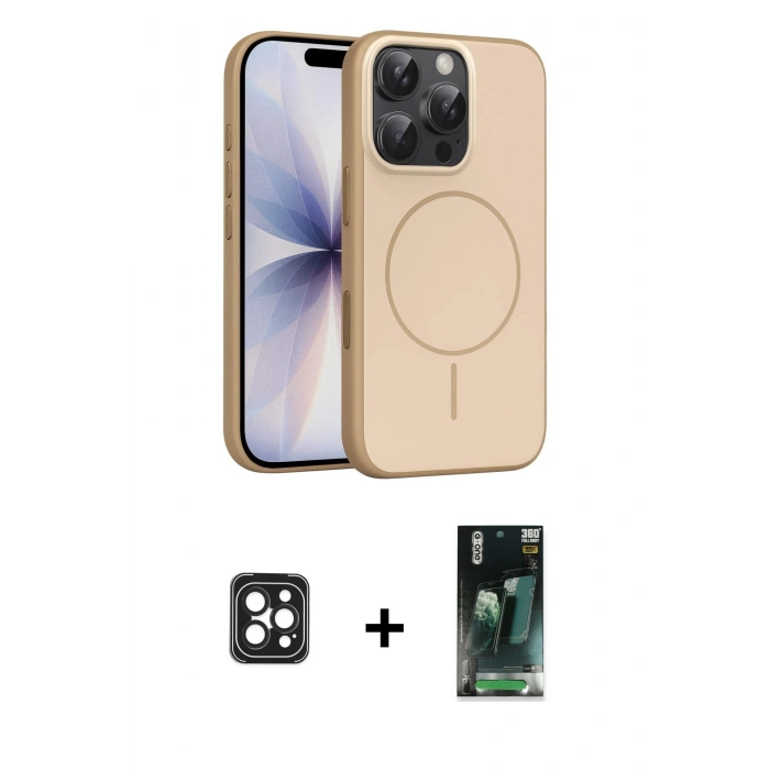 MARSİLYAN™- iPhone 16 Pro Max Kılıf Atlas Asil Prime - Siyah 360 Mat Full Body Arka Koruyucu + PVD Metal Kamera Lens - SH