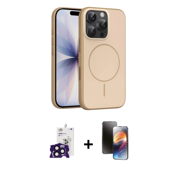 MARSİLYAN™- iPhone 16 Pro Max Kılıf Atlas Asil Prime - Siyah 3D Antistatik Mat Seramik Nano Ekran Koruyucu + Bilvis Titan Kamera Lens - SH