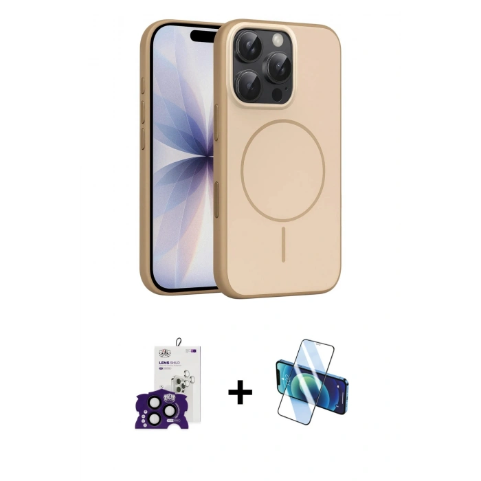 MARSİLYAN™- iPhone 16 Pro Max Kılıf Atlas Asil Prime - Siyah 3D Antistatik Seramik Nano Ekran Koruyucu + Bilvis Titan Kamera Lens - SH