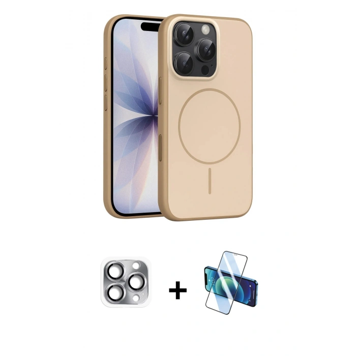 MARSİLYAN™- iPhone 16 Pro Max Kılıf Atlas Asil Prime - Siyah 3D Antistatik Seramik Nano Ekran Koruyucu + Pers Alüminyum Kamera Lens - GI