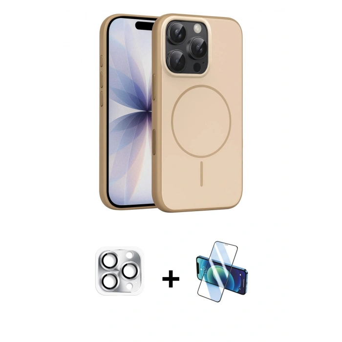 MARSİLYAN™- iPhone 16 Pro Max Kılıf Atlas Asil Prime - Siyah 3D Antistatik Seramik Nano Ekran Koruyucu + Pers Alüminyum Kamera Lens - GS