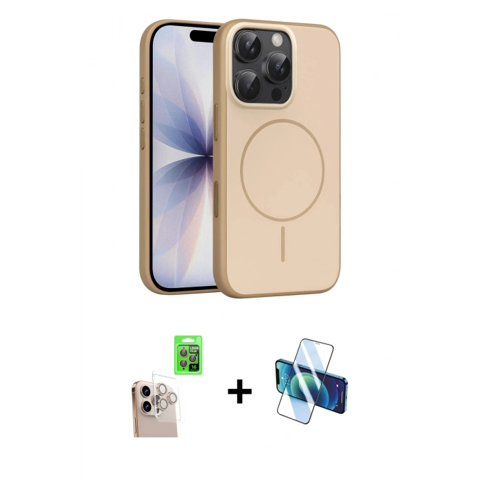 MARSİLYAN™- iPhone 16 Pro Max Kılıf Atlas Asil Prime - Siyah 3D Antistatik Seramik Nano Ekran Koruyucu + Raze Metal Kamera Lens - NLGY