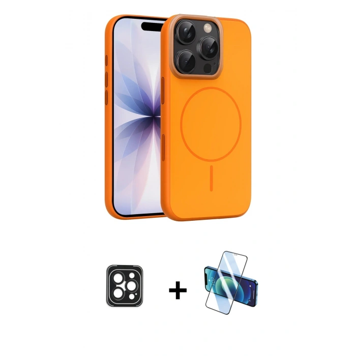 MARSİLYAN™- iPhone 16 Pro Max Kılıf Atlas Asil Prime - Siyah 3D Antistatik Seramik Nano Ekran Koruyucu + Siyah PVD Metal Kamera Lens