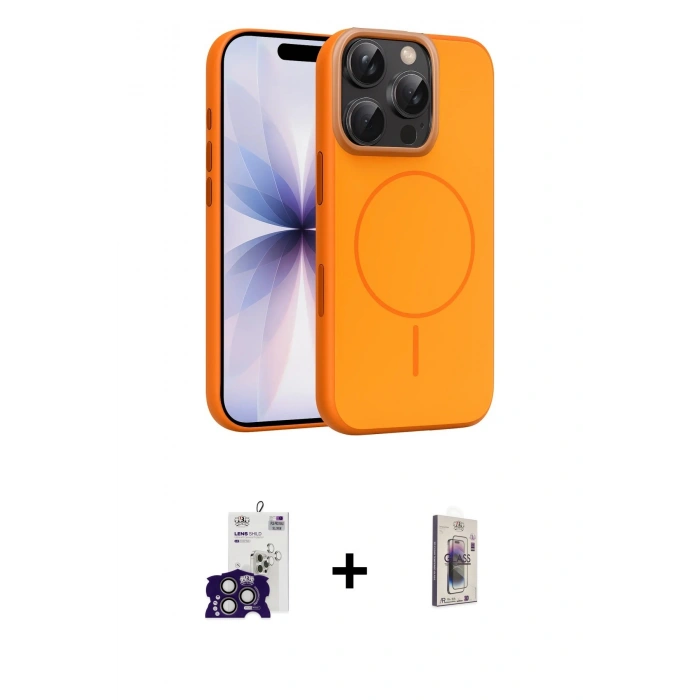 MARSİLYAN™- iPhone 16 Pro Max Kılıf Atlas Asil Prime - Siyah Bilvis 3D Cam Ekran Koruyucu + Bilvis Titan Kamera Lens - TMGI