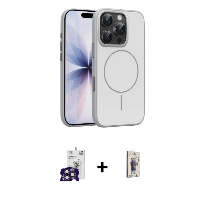 MARSİLYAN™- iPhone 16 Pro Max Kılıf Atlas Asil Prime - Siyah Bilvis 3D Cam Ekran Koruyucu + Bilvis Titan Kamera Lens - TMGI