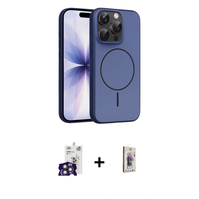 MARSİLYAN™- iPhone 16 Pro Max Kılıf Atlas Asil Prime - Siyah Bilvis 3D Cam Ekran Koruyucu + Bilvis Titan Kamera Lens - TMGI