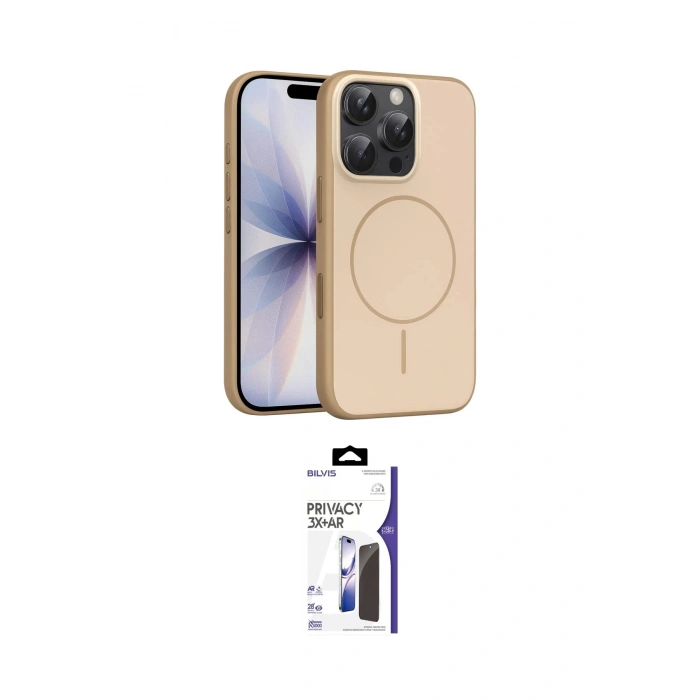 MARSİLYAN™- iPhone 16 Pro Max Kılıf Atlas Asil Prime - Siyah Bilvis 3X AR Hayalet Cam Ekran Koruyucu