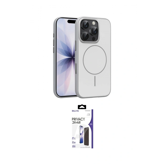 MARSİLYAN™- iPhone 16 Pro Max Kılıf Atlas Asil Prime - Siyah Bilvis 3X AR Hayalet Cam Ekran Koruyucu