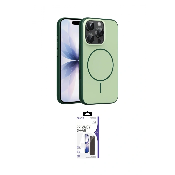 MARSİLYAN™- iPhone 16 Pro Max Kılıf Atlas Asil Prime - Siyah Bilvis 3X AR Hayalet Cam Ekran Koruyucu