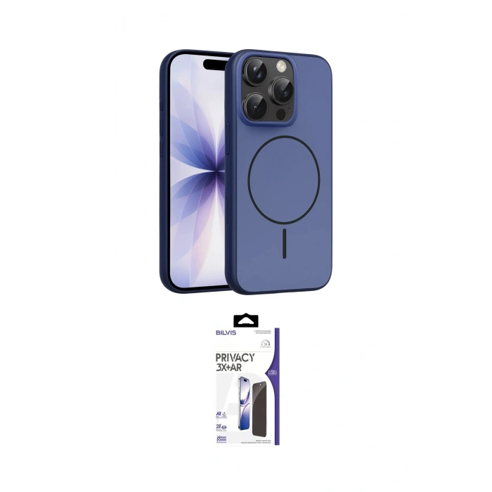 MARSİLYAN™- iPhone 16 Pro Max Kılıf Atlas Asil Prime - Siyah Bilvis 3X AR Hayalet Cam Ekran Koruyucu
