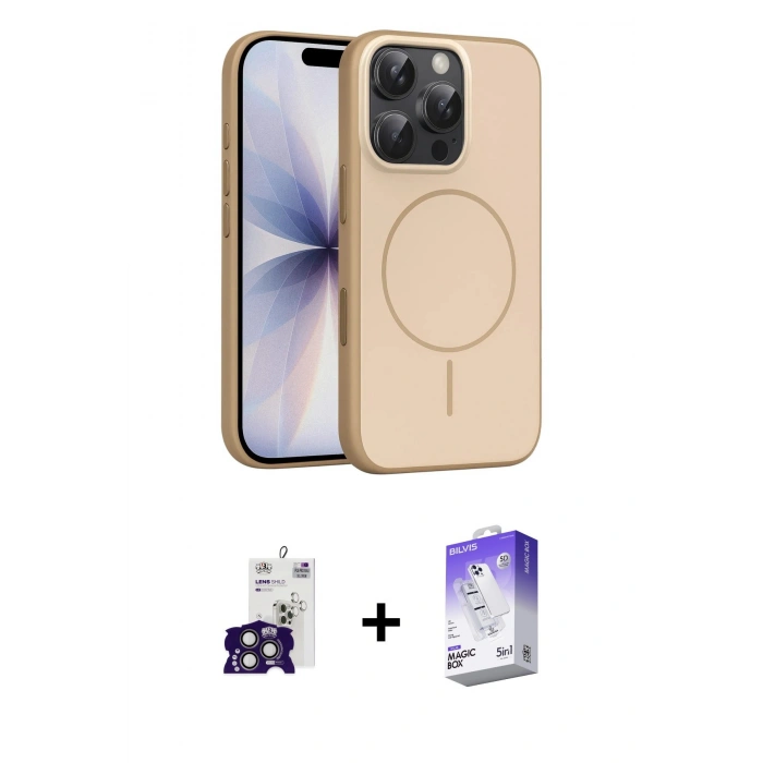 MARSİLYAN™- iPhone 16 Pro Max Kılıf Atlas Asil Prime - Siyah Bilvis 5in1 3D Magic Cam Ekran Koruyucu + Bilvis Titan Kamera Lens - TMGI
