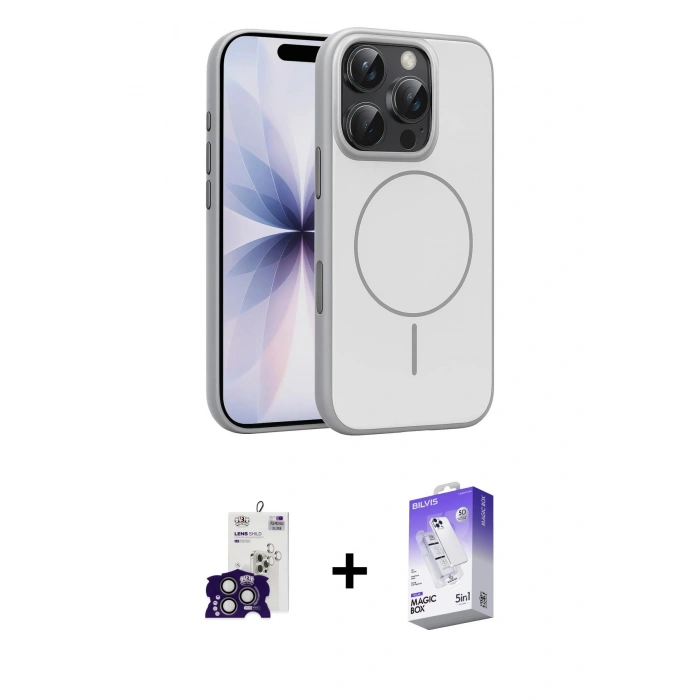 MARSİLYAN™- iPhone 16 Pro Max Kılıf Atlas Asil Prime - Siyah Bilvis 5in1 3D Magic Cam Ekran Koruyucu + Bilvis Titan Kamera Lens - TMGI