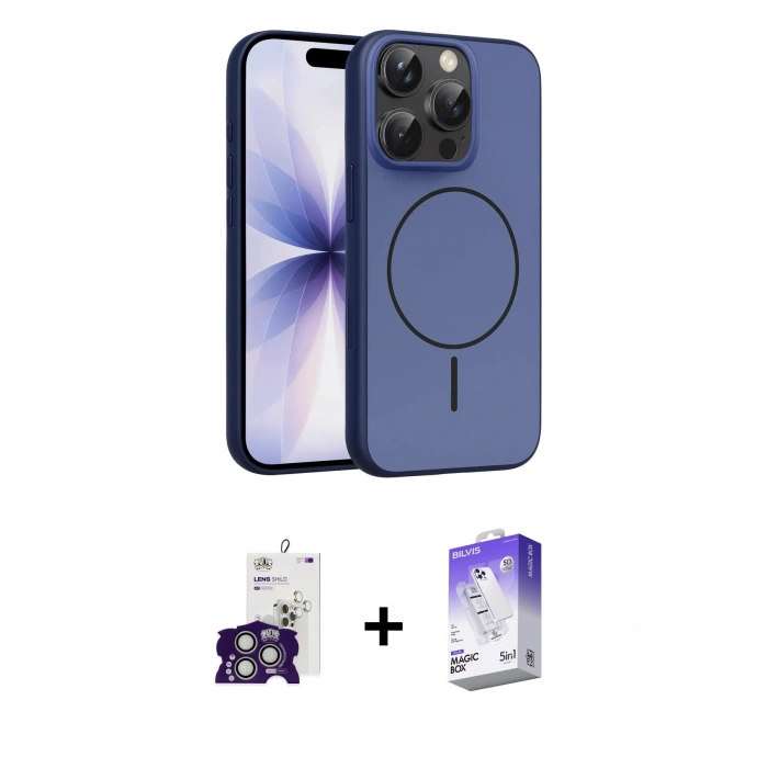 MARSİLYAN™- iPhone 16 Pro Max Kılıf Atlas Asil Prime - Siyah Bilvis 5in1 3D Magic Cam Ekran Koruyucu + Bilvis Titan Kamera Lens - GS