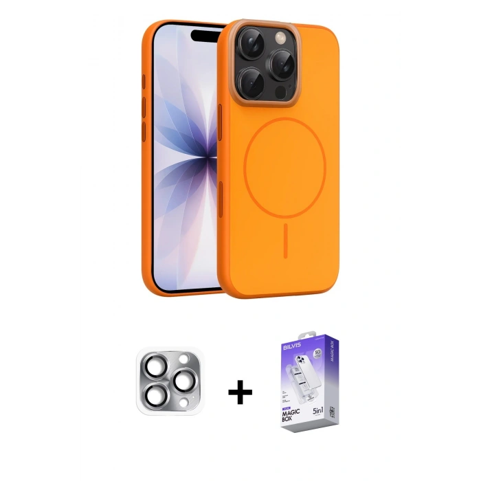 MARSİLYAN™- iPhone 16 Pro Max Kılıf Atlas Asil Prime - Siyah Bilvis 5in1 3D Magic Cam Ekran Koruyucu + Pers Alüminyum Kamera Lens - GI