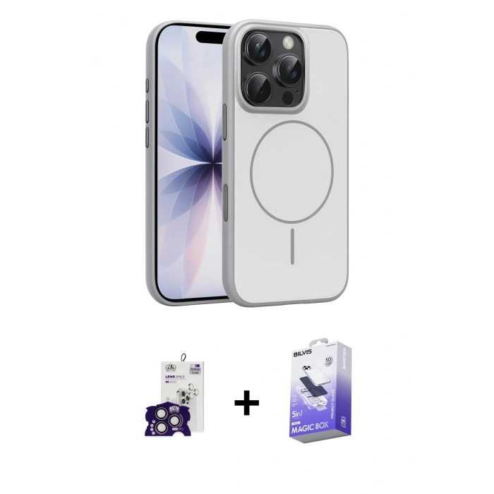MARSİLYAN™- iPhone 16 Pro Max Kılıf Atlas Asil Prime - Siyah Bilvis 5in1 5D Magic Hayalet Cam Ekran Koruyucu + Bilvis Titan Kamera Lens - TMGI