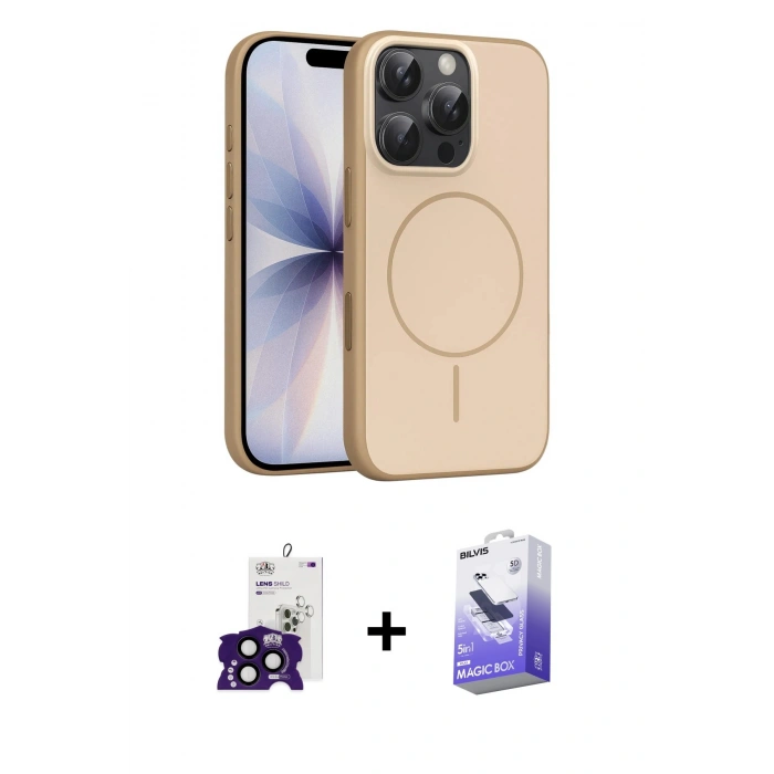 MARSİLYAN™- iPhone 16 Pro Max Kılıf Atlas Asil Prime - Siyah Bilvis 5in1 5D Magic Hayalet Cam Ekran Koruyucu + Bilvis Titan Kamera Lens - SH