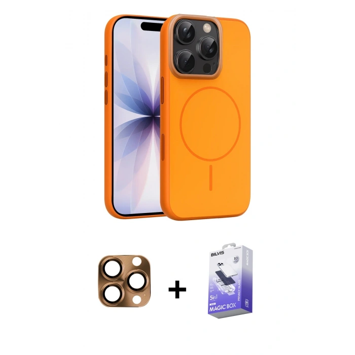 MARSİLYAN™- iPhone 16 Pro Max Kılıf Atlas Asil Prime - Siyah Bilvis 5in1 5D Magic Hayalet Cam Ekran Koruyucu + Pers Alüminyum Kamera Lens - CLTM