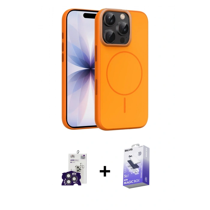 MARSİLYAN™- iPhone 16 Pro Max Kılıf Atlas Asil Prime - Siyah Bilvis 5in1 5D Magic Hayalet Cam Ekran Koruyucu + Bilvis Titan Kamera Lens - TMGI