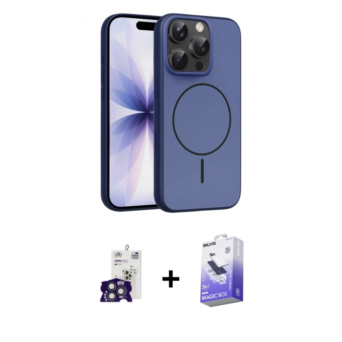 MARSİLYAN™- iPhone 16 Pro Max Kılıf Atlas Asil Prime - Siyah Bilvis 5in1 5D Magic Hayalet Cam Ekran Koruyucu + Bilvis Titan Kamera Lens - TMGI