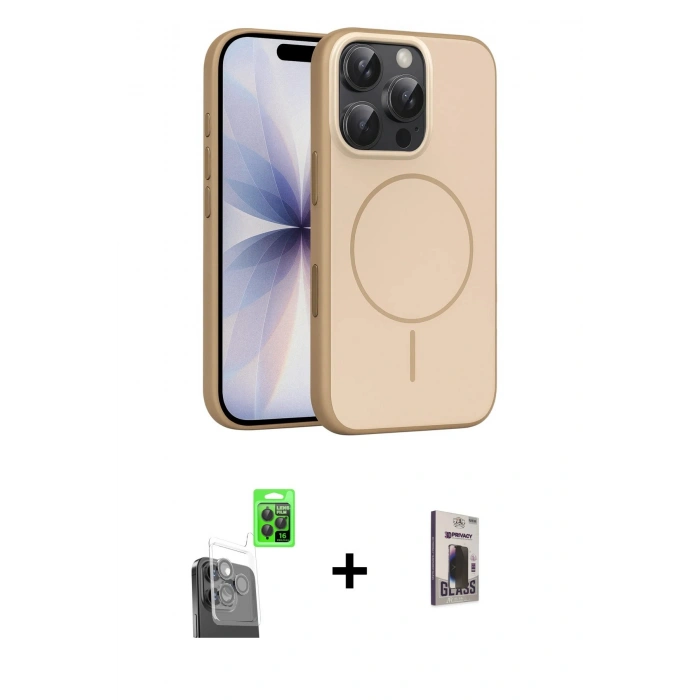 MARSİLYAN™- iPhone 16 Pro Max Kılıf Atlas Asil Prime - Siyah Bilvis Hayalet Cam Ekran Koruyucu + Raze Metal Kamera Lens - SH