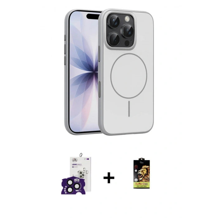 MARSİLYAN™- iPhone 16 Pro Max Kılıf Atlas Asil Prime - Siyah Buffer Cam Ekran Koruyucu + Bilvis Titan Kamera Lens - SH
