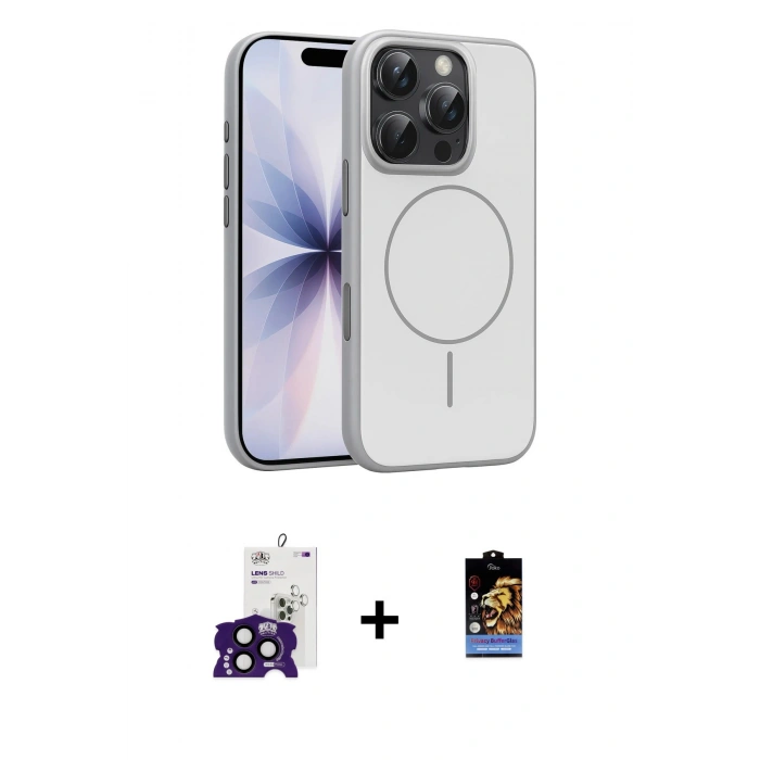 MARSİLYAN™- iPhone 16 Pro Max Kılıf Atlas Asil Prime - Siyah Buffer Hayalet Cam Ekran Koruyucu + Bilvis Titan Kamera Lens - SH