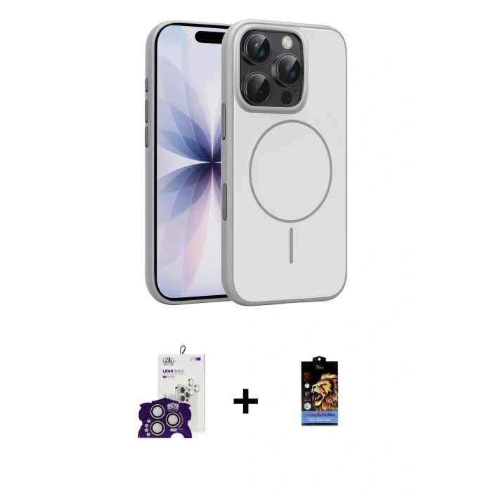 MARSİLYAN™- iPhone 16 Pro Max Kılıf Atlas Asil Prime - Siyah Buffer Hayalet Cam Ekran Koruyucu + Bilvis Titan Kamera Lens - GS