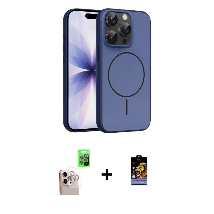 MARSİLYAN™- iPhone 16 Pro Max Kılıf Atlas Asil Prime - Siyah Buffer Hayalet Cam Ekran Koruyucu + Raze Metal Kamera Lens - NLGY