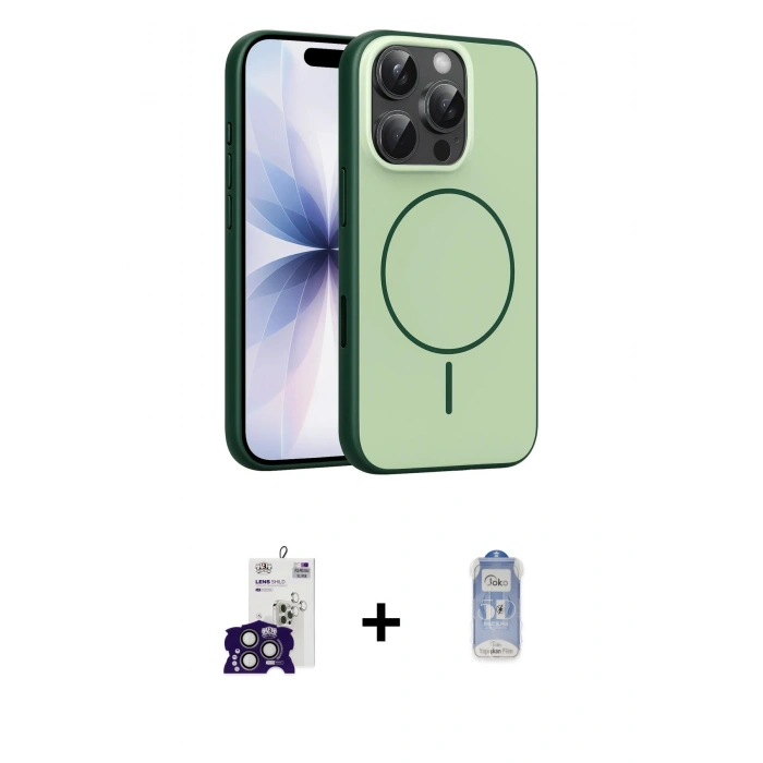 MARSİLYAN™- iPhone 16 Pro Max Kılıf Atlas Asil Prime - Siyah Joko Magic 5D Cam + Bilvis Titan Kamera Lens - TMGI