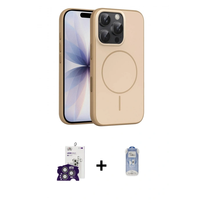 MARSİLYAN™- iPhone 16 Pro Max Kılıf Atlas Asil Prime - Siyah Joko Magic 5D Cam + Bilvis Titan Kamera Lens - GS