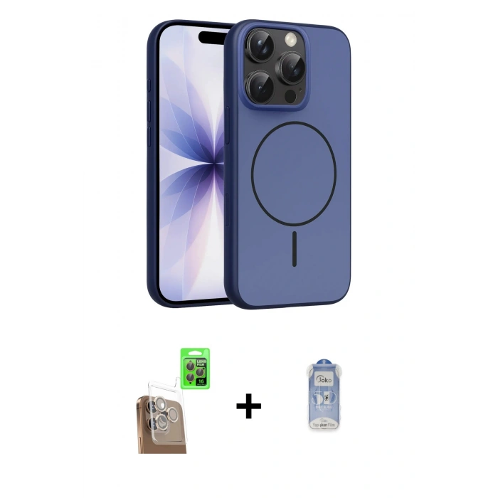 MARSİLYAN™- iPhone 16 Pro Max Kılıf Atlas Asil Prime - Siyah Joko Magic 5D Cam + Raze Metal Kamera Lens - CLTM