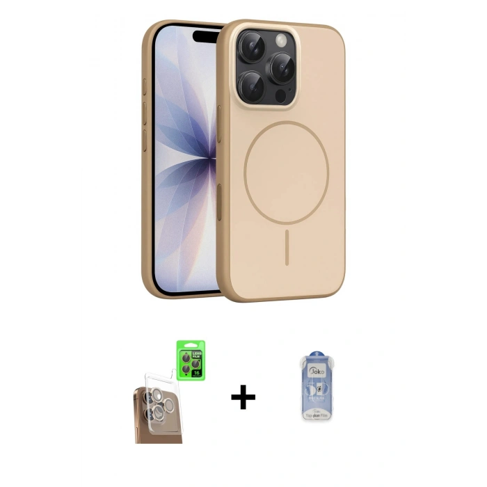 MARSİLYAN™- iPhone 16 Pro Max Kılıf Atlas Asil Prime - Siyah Joko Magic 5D Cam + Raze Metal Kamera Lens - CLTM