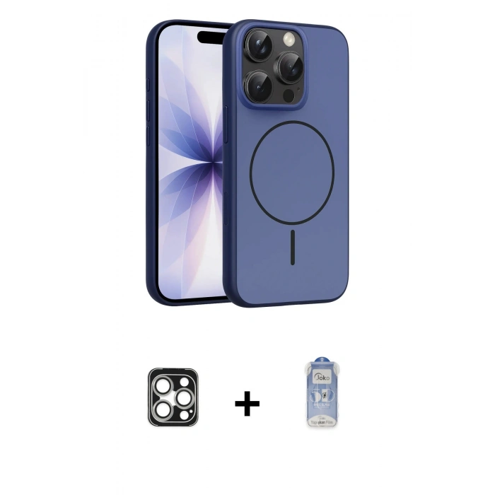 MARSİLYAN™- iPhone 16 Pro Max Kılıf Atlas Asil Prime - Siyah Joko Magic 5D Cam + PVD Metal Kamera Lens - GS